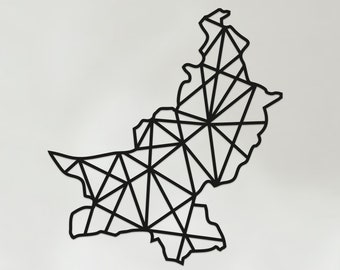 Geometric Pakistan Art - Wooden Country Wall Art - Pakistan Gift