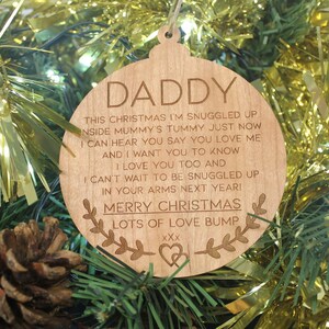 Christmas Daddy From Bump - Merry Christmas Daddy To Be Gift - Dad To Be Gift From Bump - Daddy To Be Keepsake