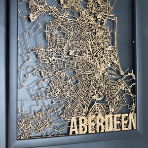 Aberdeen Wood Map Laser Cut Street Maps Wooden Map - Etsy UK