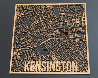 Glasgow Street Map Wood 3D City Map Wooden Street Cutouts 8x12in ...