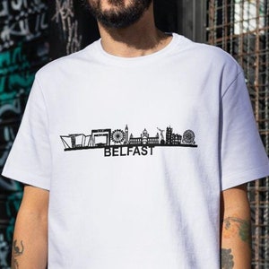 Belfast Skyline T-Shirt - Belfast Gift - Belfast Clothing