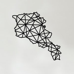 Arte geométrico armenio - Arte mural rústico de madera - Regalo armenio