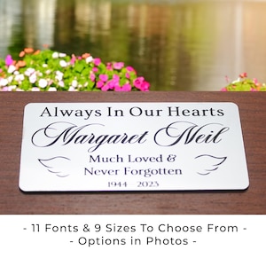 Personalized Memorial Plaque: Brass & Silver Effect, Indoor/Outdoor