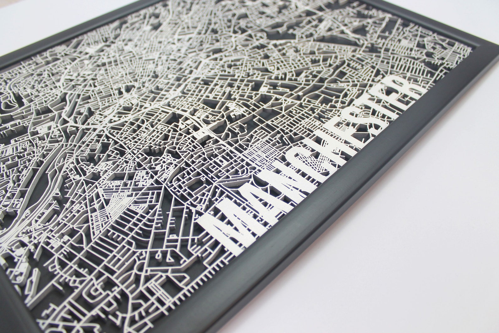Manchester Laser Cut Street Maps Wooden Map - Etsy UK