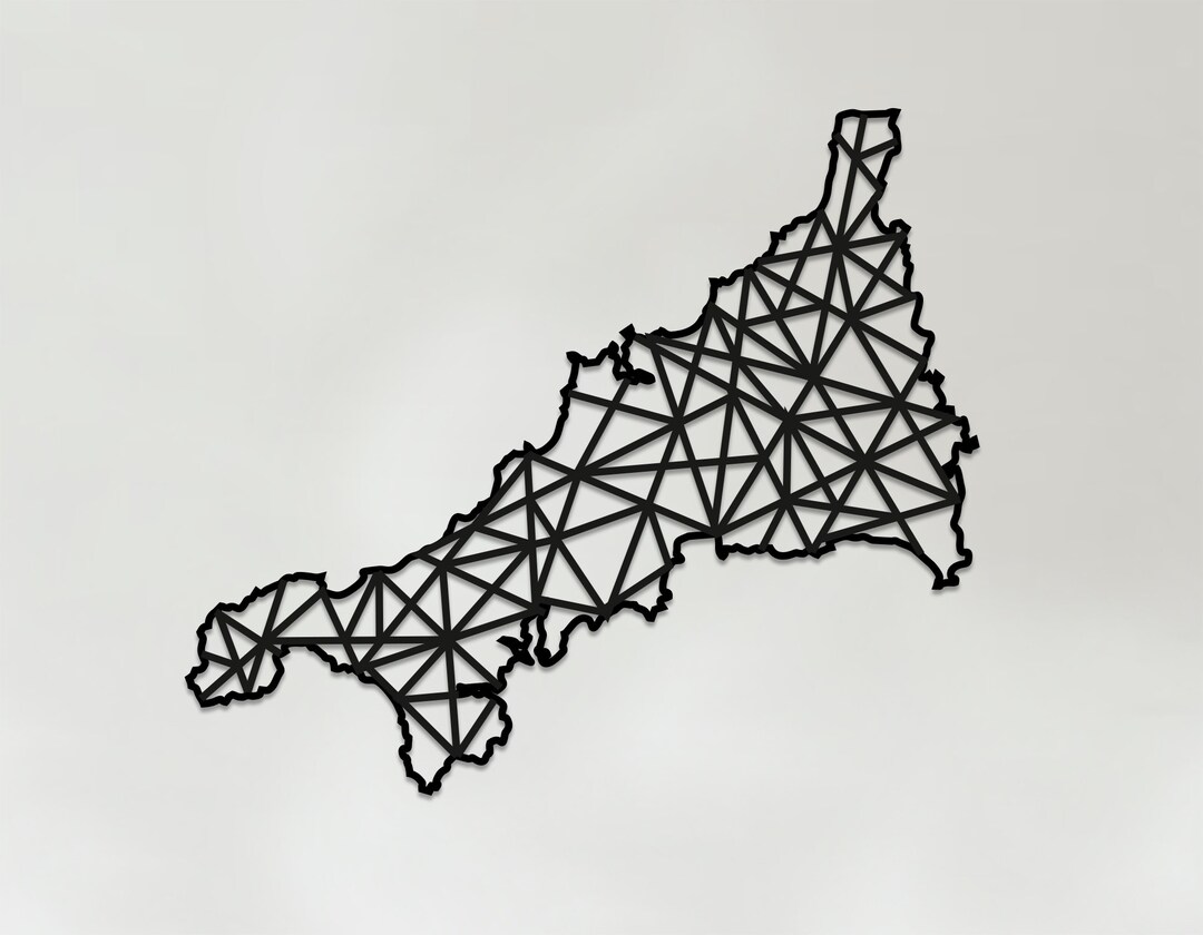 Geometric Cornwall Art - Wooden Country Wall Art - Cornwall Gift - Etsy