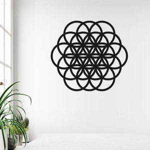 Geometric Flower of Life Art - Wooden Laser Cut Wall Art