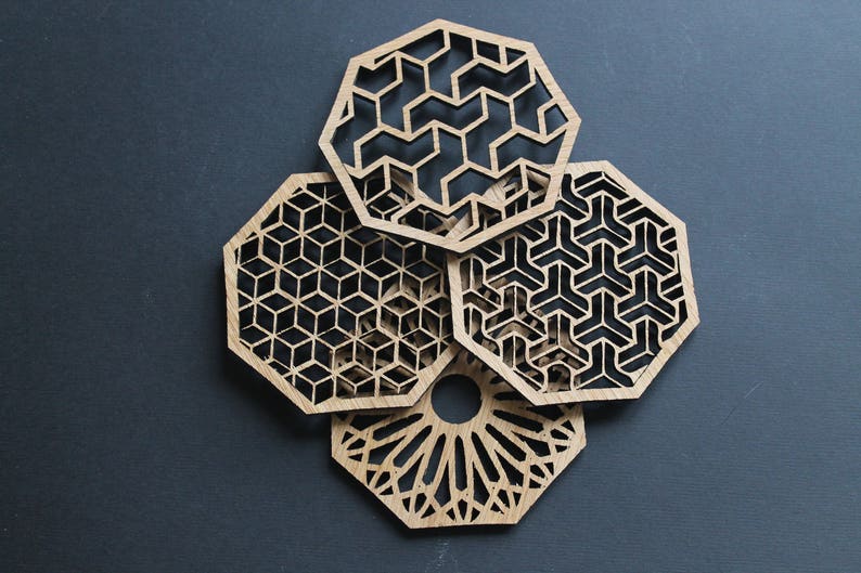 Geometric Delights Laser Cut Coasters Set of 4 image 2