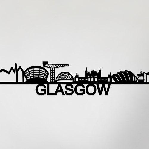 Glasgow Skyline Glasgow Gift Skyline Art Etsy UK