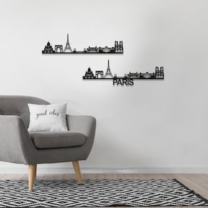 Paris Skyline Wood Wall Art - Paris Gift - Skyline Art - Wood Wall Art