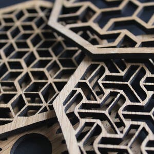 Geometric Delights Laser Cut Coasters Set of 4 image 7