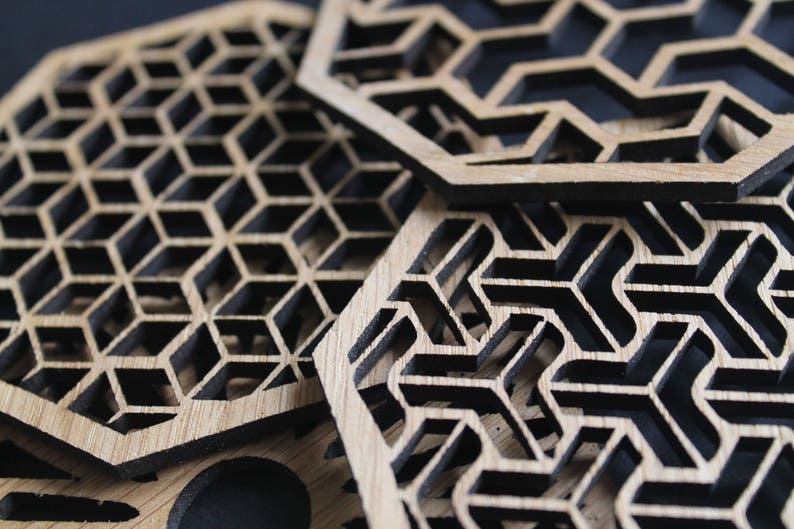 Geometric Delights Laser Cut Coasters Set of 4 image 7