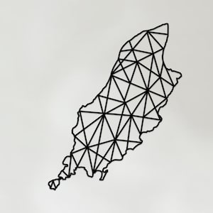 Geometric Isle of Man Art - Wooden Country Wall Art - Isle of Man Gift