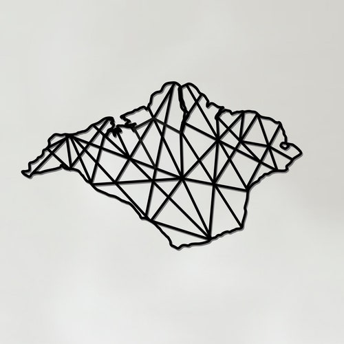 Geometric Isle of Wight Art Wooden Country Wall Art Isle Etsy UK