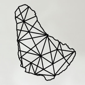 Geometric Barbados Art - Wooden Country Wall Art - Barbados Gift