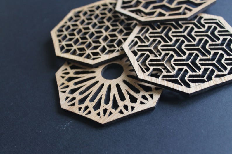 Geometric Delights Laser Cut Coasters Set of 4 zdjęcie 4