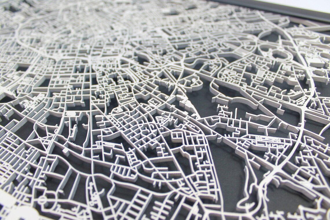 Manchester Laser Cut Street Maps Wooden Map - Etsy UK