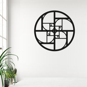 Geometric Fibonacci Circle Art - Wooden Laser Cut Wall Art