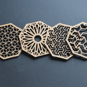 Geometric Delights Laser Cut Coasters Set of 4 image 8