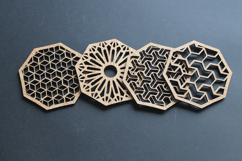 Geometric Delights Laser Cut Coasters Set of 4 zdjęcie 8