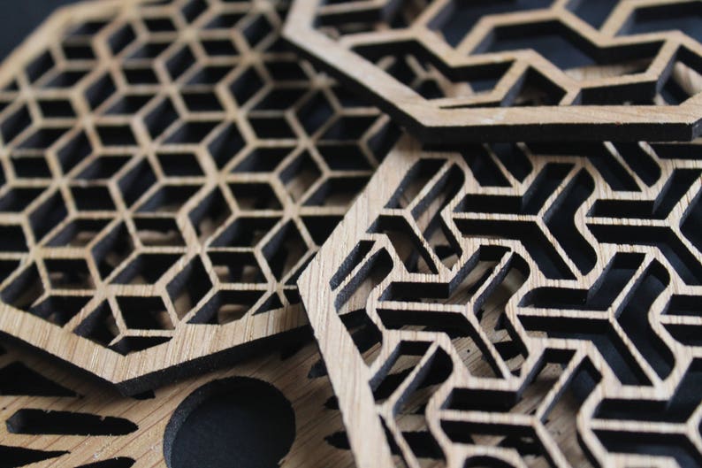 Geometric Delights Laser Cut Coasters Set of 4 zdjęcie 6