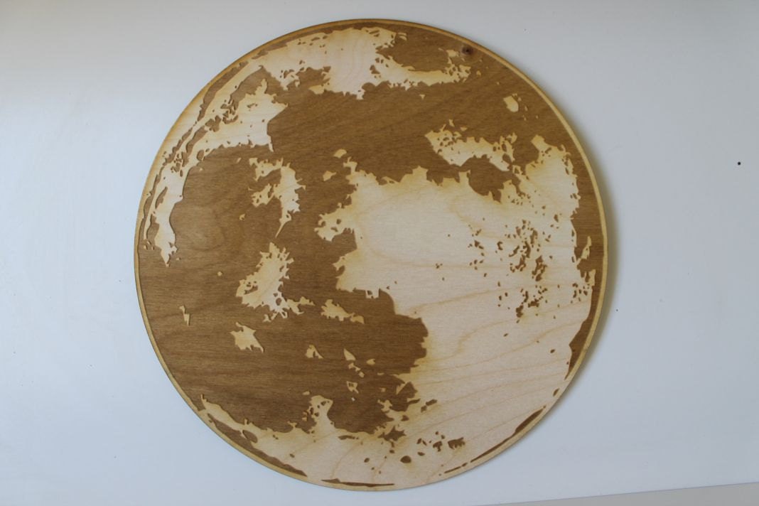 Moon Engraved Wooden Wall Art Etsy