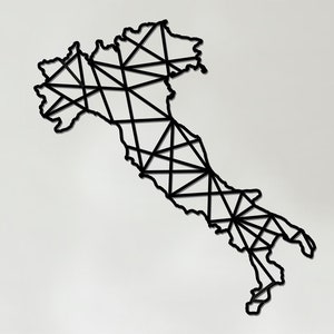 Geometric Italy Art - Wooden Country Wall Art - Italy Gift