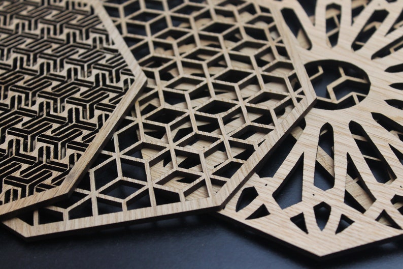 Geometric Delights Placemats Set Laser Cut Set of 4 Etsy