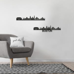 Boston Skyline Wood Wall Art  - Boston Gift - Skyline Art - Wood Wall Art