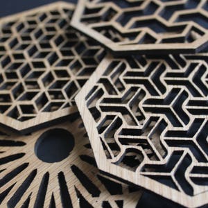 Geometric Delights Laser Cut Coasters Set of 4 image 5