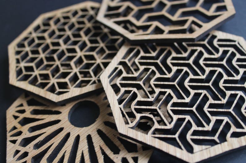 Geometric Delights Laser Cut Coasters Set of 4 zdjęcie 5