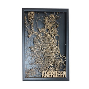 Aberdeen Holz Landkarte Laser Cut Straßenkarten Landkarte aus Holz