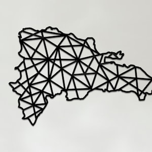 Geometrische kunst Dominicaanse Republiek - Houten landmuurkunst - cadeau Dominicaanse Republiek