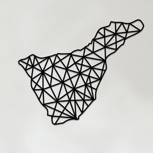 Geometrische Teneriffa Kunst - Holz Land Wandkunst - Teneriffa Geschenk
