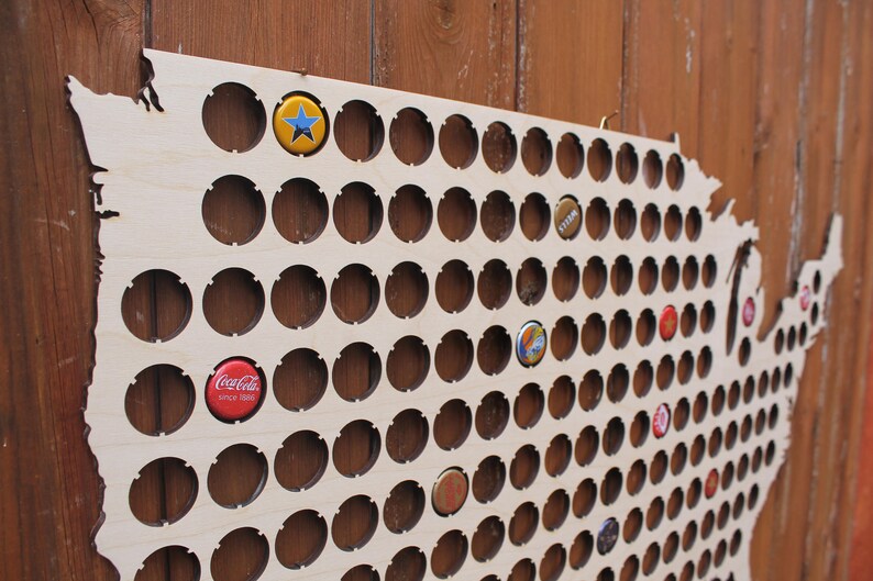Giant USA Beer Cap Map Large Bottle Cap Holder Etsy Canada
