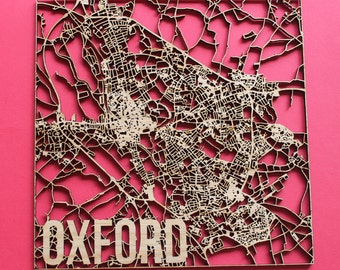 Oxford laser cut Street cartes carte en bois