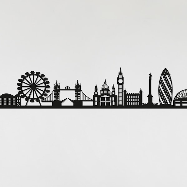 London Skyline - Cadeau de Londres - Skyline Art - Pas de nom de ville