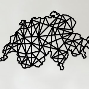Geometrische Zwitserse kunst - Houten landelijke muurkunst - Zwitsers cadeau