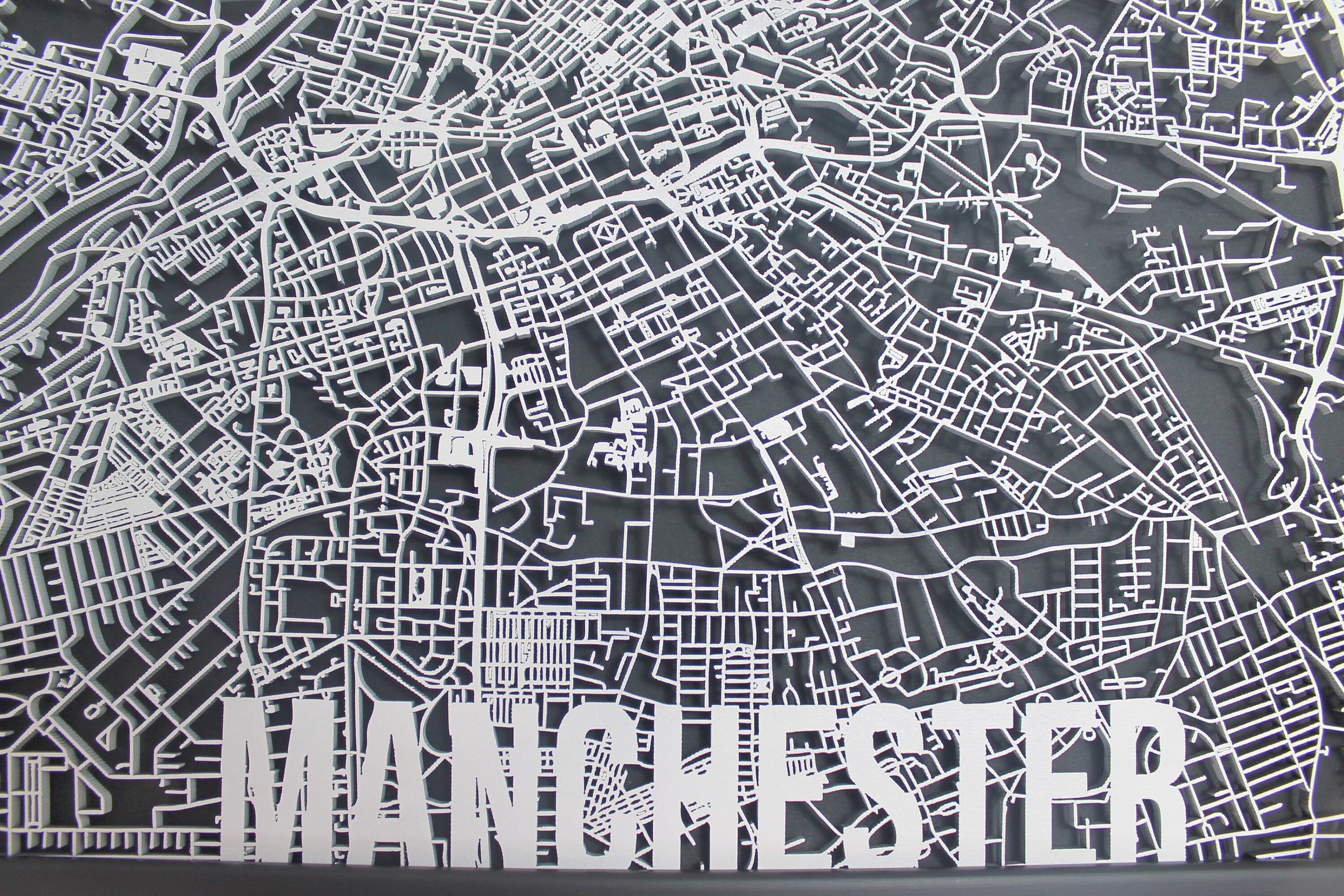 Manchester Laser Cut Street Maps Wooden Map - Etsy UK