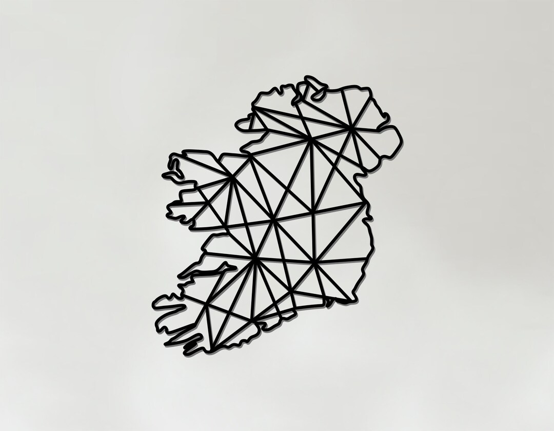 Geometric Ireland Art Wooden Country Wall Art Ireland Gift Etsy