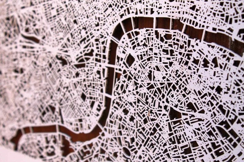 Central London Wood Map Laser Cut Street Maps Wooden Map image 2