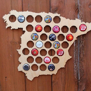 Spain Beer Cap Map Bottle Cap Map Collection Beer Cap Gift Art