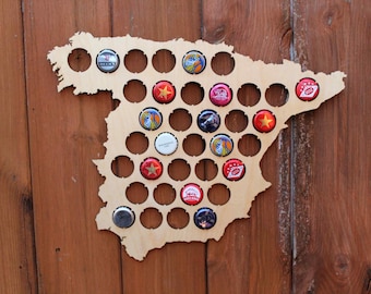 Spain Beer Cap Map Bottle Cap Map Collection Beer Cap Gift Art