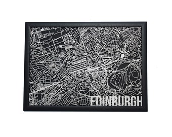 Edinburgh Wood Map Laser Cut Street Maps Wooden Map