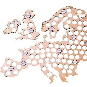 Europa Bierdop Kaart Kroonkurkhouder Collectie Cadeaukunst