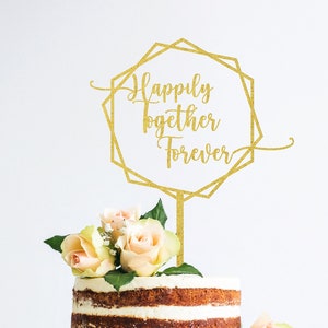 Together Forever Hexagon Cake Topper Birthday Party Cake Decoration