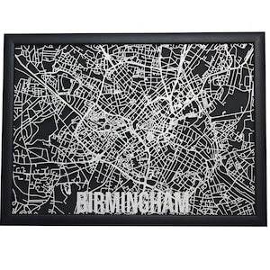 Birmingham Holz Landkarte Laser Cut Straßenkarten Holzlandkarte