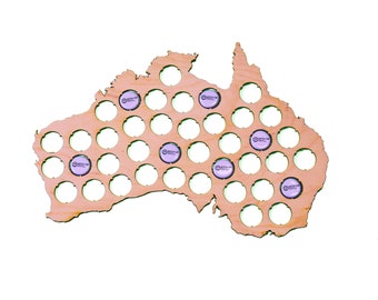 Australia Beer Cap Map Bottle Cap Map Collection Beer Cap Gift Art