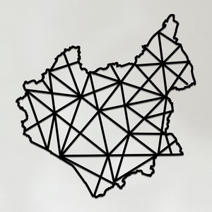 Arte geométrico de Leicestershire - Arte mural rústico de madera - Regalo de Leicestershire