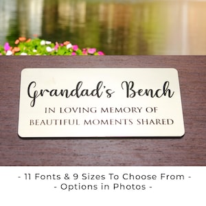 Personalized Memorial Bench Plaque: Engraved Commemorative Gift