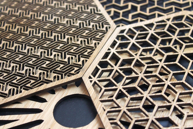 Geometric Delights Placemats Set Laser Cut Set of 4 Etsy